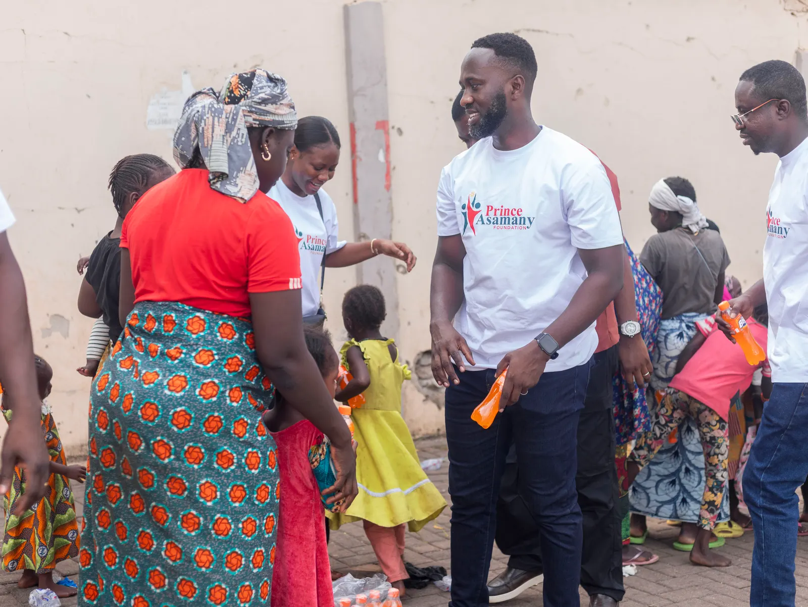 Prince Asamany connecting with the community during the Joy to the Street campaign