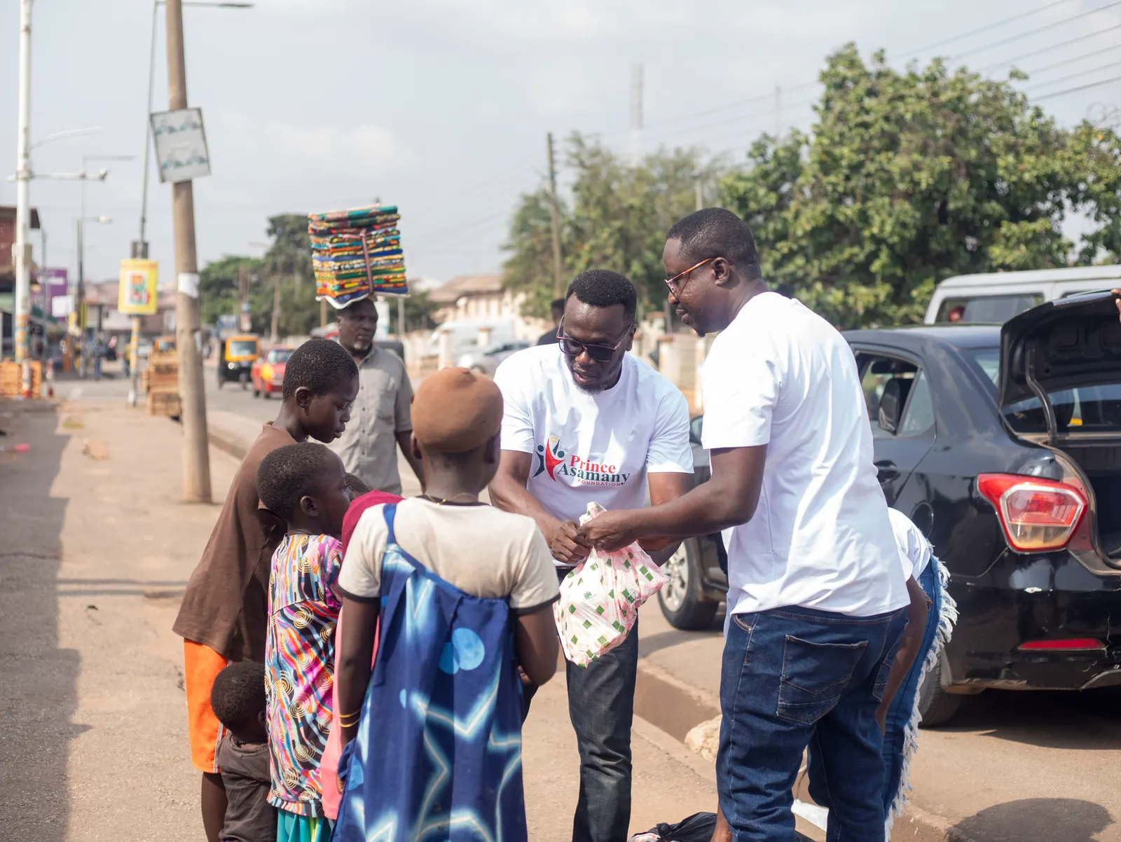 Foundation members actively distributing resources to families